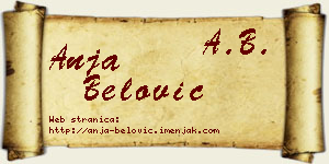 Anja Belović vizit kartica